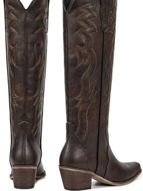 Cowboy Boots for Women Knee High, Low Heeled Stable and Comfortable